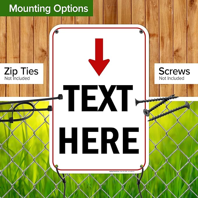 Custom Arrow,Custom Directional Sign, Arrow Down Sign, 12x18 Inches, 55 mil thick HDPE (high density polyethylene) Made in USA by My Sign Center