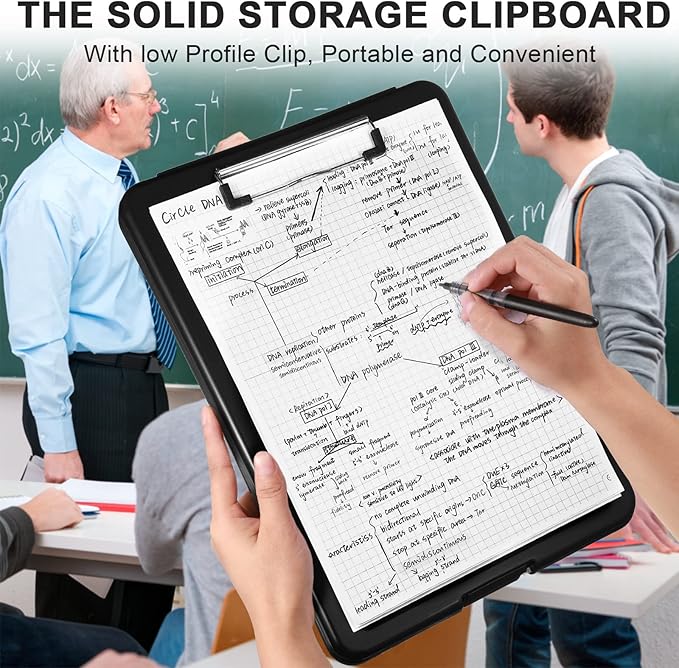 Mimorou 20 Pcs Clipboard with Storage,9.5 x 13.5 Inch Plastic Heavy Duty Foldable Clip Board with Pen Holder Low Profile Clipboard for Nurse Teacher Classroom Office Back to School Supplies