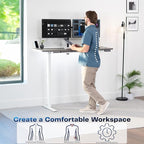 VIVO Electric 60 x 24 in Standing Desk, Memory Height Adjustment, 1B Series, Holds 220 lbs, One-Piece Dark Gray Top, White Frame, DESK-KIT-1W6G
