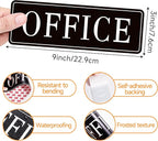 The Office Door Sign for Home and Business，Self-Adhesive Waterproof and Fade-Resistant Modern Office Sign Sticker for House，Business，Door, Window（Black）