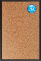 Quartet Cork Board, Bulletin Board, 4' x 3' Corkboard, Black Frame (2304B)