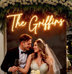 BUIZZEUOIV Custom Neon Sign, Neon Sign Customizable Large LED Wedding Neon Name, Custom Light Signage Personalized for Wedding Anniversary, Light Up Sign for Christmas Party Gift