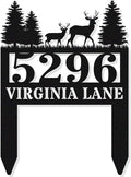 Personalized Deer Metal House Numbers with Stake,Custom Address Yard Signs with Stakes, Custom House Numbers for OutsidePersonalized House Number Sign, Personalized Housewarming Gifts