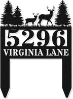 Personalized Deer Metal House Numbers with Stake,Custom Address Yard Signs with Stakes, Custom House Numbers for OutsidePersonalized House Number Sign, Personalized Housewarming Gifts
