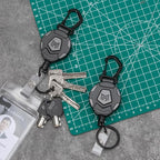 MNGARISTA 2-Pack Retractable Keychain, Heavy Duty Carabiner Badge Holder, Tactical ID Badge Reel Key Chain with 31.5” Steel Retractable Cord, 8.0 oz