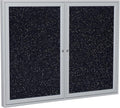 Ghent 48" x 60" 2-Door indoor Enclosed Recycled Rubber Bulletin Board, Shatter Resistant, with Lock, Satin Aluminum Frame,Confetti (PA245TR-CF),Made in the USA