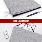 Vienrose 3 Ring Binder 1 Inch Round Rings with Linen Fabric Cover, Fits 8.5 x 11 Inch Paper, Durable Organizer for School, Office, Home, Recipes, Grey