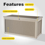 EasyUp 320 Gallon Deck Boxes Waterproof, Outdoor Large Storage Boxes with Lids, Outside Resin Storage Box & Deck Boxes for Patio, Garden Use(Gray)