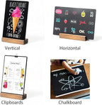 YEEON 3 Pack 8.7x12 in Desktop Small Chalkboard Sign with Wood Base