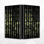 Slim Credit Card Holder, Military Camouflage American Flag RFID Blocking Metal Wallet for Men & Women, Aluminum Minimalist Hard Case Pocket-Sized Business Cards Organizer (Fits Up to 10 Cards)