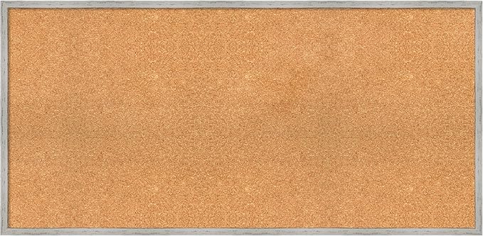 Amanti Art Natural Cork Board for Wall, 23x47 Vision Board with White Frame, Oversize Corkboard Office Decor for Home Organization, Cottage Corkboard Pinboard to Display Items for Home Organization