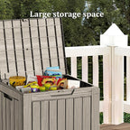 Yardgrace 30 Gallon Waterproof Deck Boxes for Outdoor - Compact Resin Patio Storage Boxes, Pool Storage Bin with Lock for Cushions & Tools, UV-Resistant, Slate Grey