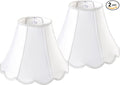 GOSO Bell Lamp Shades Set of 2 Medium Off White, Scalloped Lamp Shade for Table Lamp,Floor Lamps Replacement Braids with Petal Edges, 6×13×9.8 Inch Spider Easy Assembly Modern Art Decor for Bedroom