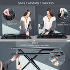 VIVO 26 inch Desk Converter, K Series, Height Adjustable Sit to Stand Riser, Dual Monitor and Laptop Workstation with Keyboard Tray, Rustic Vintage Brown Top, Black Frame, DESK-V026KN