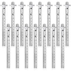 30 Pieces 6 Inch 15 cm Pocket Ruler Flexible Precision Stainless Steel Ruler with Detachable Clips Stainless Steel Pocket Clip Scale Gauge Metric British System