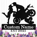 Custom Motorcycle Couple Metal Signs Personalized Biker Couple Name Sign Custom Garage Decor Motorbikes Wall Art Decor Motorcycle Sign Wedding Valentine's Day Gift for Couples