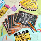 Pasimy Races Writing Strategy Bulletin Board Set Writing Process Posters for Classroom Decorations Races Alphabet Pencil with Sentences Poster Bulletin Board Cutouts Elementary Middle School(Black)