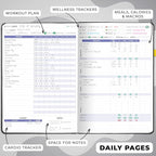 Clever Fox Fitness & Food Journal PRO – Daily Workout & Meal Planner for Women & Men – Exercise & Weight Loss Diary Notebook, 7.3x10.4” (Black)