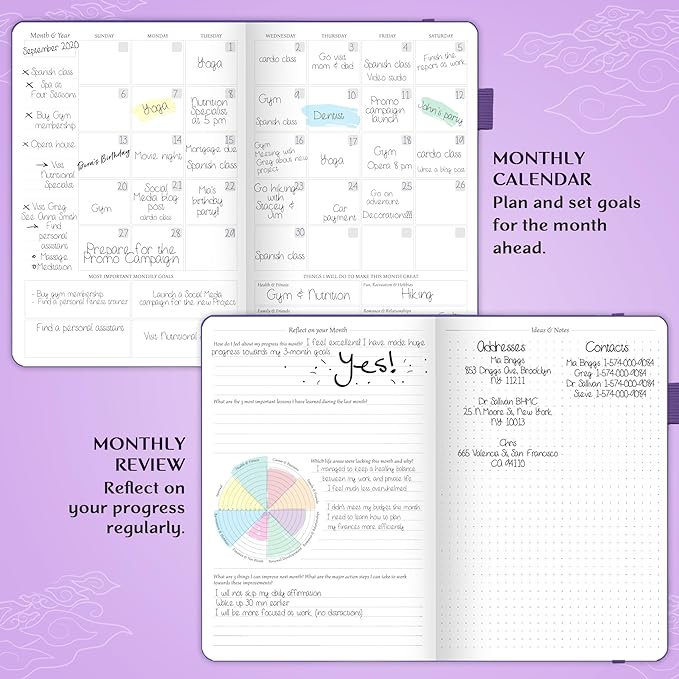 Legend Planner – Weekly & Monthly Life Planner to Hit Your Goals & Live Happier. Organizer Notebook & Productivity Journal. A5 (Purple)