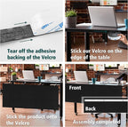 EcoBrisa 60" Under Desk Privacy Panel with Cable Management Organizer Sleeve Self-Adhesive Modesty Panel for Cord Organizer Pockets and Desk Skirt for Home Office or Standing Workstation