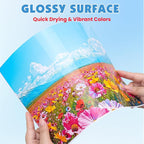 40 Sheets Glossy Sticker Paper, 8.5in x 11in Sticker Paper for Inkjet Printer, Self-adhesive Printable Sticker Papers, Vibrant Colors, Dries Quickly, US Letter Size