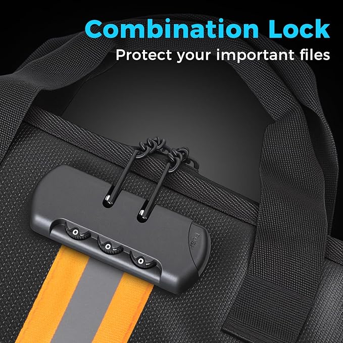 Accordion File Organizer with Combination lock,Fireproof Expanding File Folder with Multi Pockets,13 Pockets Document Organizer with Handle & Labels,Portable Home Travel Safe Storage Letter A4 Files