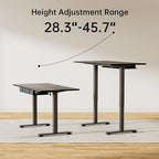Agilestic Standing Desk with 2 Drawers, Adjustable Height Electric Desk with Storage, 48 x 24 Inches Sit Stand Up Computer Table for Work Office Home, Black