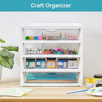 Vtopmart Clear Desk Organizer, 4-Tier Assemble Desktop File Organizer with Drawers, Office Desk Organization for Office Supplies