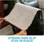 MINJIATEX Couch arm Covers,Non-Slip lace Sofa arm Covers Set of 2 Washable Sofa armrests Cover for Living Room Recliner Chair arm Cover Protectors for Leather armrest (YC-Khaki)