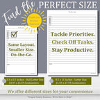 TO DO List Planner Notepad, 60 Page Planning Pad. Undated ToDo Checklist w/Priority & Note Sections. Organize & Track Projects, Clients or Daily Tasks. 8.5 X 11, A4 Tear Sheets.