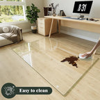 Koonmi Tempered Glass Chair Mat for Hardwood Floors & Carpets, 48" x 72“ Transparent Heavy Duty Office Floor Protector with Noise-Free Gliding Shatterproof for Home Office Desk