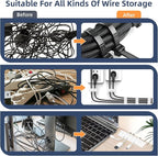319pcs Cable Management Organizer Kit, Desk Cord Organizer, 98 Adhesive Cable Clips Holder, 17 Reusable Cable Strap, 4 Cable Sleeve Split, and 200 Nylon Cable Zip Ties (White)