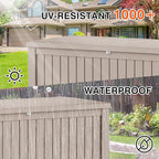 Decksplore 180 Gallon Outdoor Storage Box Waterproof Lockable Resin Deck Box Large, Patio Storage Bin for Pool Accessories Cushion Furniture, Garden Tools, UV-Resistant Outside Delivery Grey