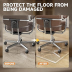 [Tempered Glass] 59“ x 47” Beveled Edge Glass Chair Mat with Polished Edge Clear Office Chair Mat, Glides Smoothly, Suitable for Carpet or Hardwood Floors