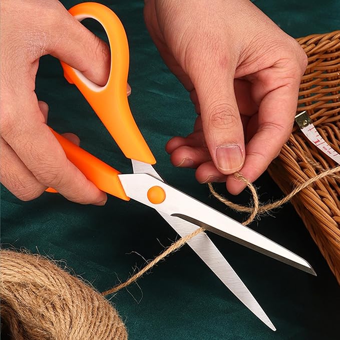 24 Black Scissors Bulk, Rkqoa 8" All Purpose Scissors Pack - Thick Sharp Shears for Office School Sewing Craft Supplies, Classroom Must have, Teacher/Class Scissor, Right/Left Handles