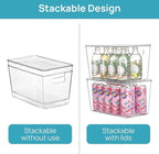 Vtopmart 10 Pack Clear Stackable Storage Bins with Lids,XLarge Plastic Containers with Handle for Pantry Organizer and Storage,Perfect for Kitchen,Fridge,Cabinet, Closet,Bathroom Organization