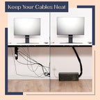 Large Cable Management Box - Cable Organizer Box and Power Strip Box for Electrical Cord Management - Hide Desk Cord and Floor Cables - Wire Storage and Organization for Cords