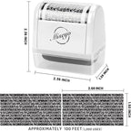 Miseyo Wide Identity Theft Protection Roller Stamp Set - White (3 Refill Ink Included)