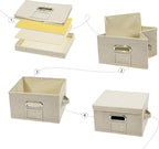 Remowith Greeting Card Organizer and Storage Box with 20 Pcs Adjustable Dividers, Storing Cards with 84 Pcs Labels Perfect for Storing Greeting Cards, Envelopes, Photos 1 Pack Beige