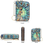 APHISON RFID Credit Card Holder Wallets for Women Leather Zipper Card Case for Ladies Keychain Wallet