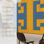 Amantech 12 Pack Acoustic Panels Self Adhesive Sound Proof Foam, High Density Sound Acoustic Panel, 12X12X0.4 Inch Square Panels in Home, Office, Reccording Room, Studio,and more(Orange)