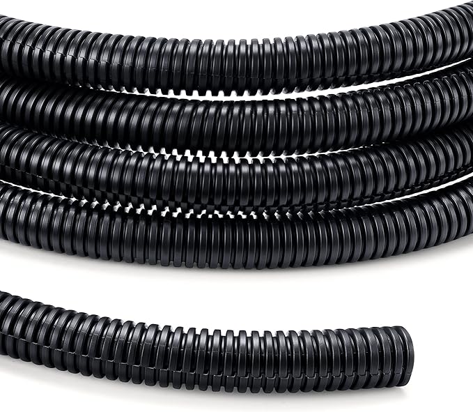Wire Loom 3/8 inch 10ft, YCLYC Split Loom, Outdoor Cord Protector, Flexible Wire Conduit Automotive, Wire Protector Tubing, Black
