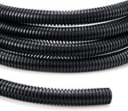 Wire Loom Tubing 1/4"-6.6ft 3/8”-6.6ft 1/2”-6.6ft, YCLYC Split Loom Cord Protectors, Flexible Wire Conduit Automotive, Black