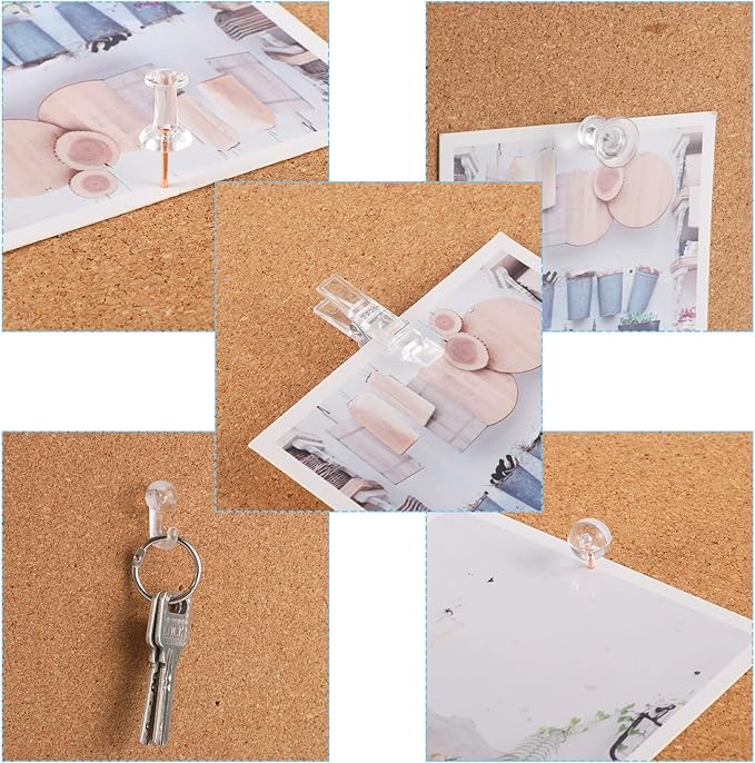 200 Pieces Push Pins Set, 5 Types Clear Thumb Tacks Push Pins for Wall Cork Board Bulletin Boards with Storage Box