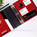3 Ring Binder, Professional D Ring Binder 5 Inch, Presentation Folder for Standard Pages 8.5 x 11 with Pockets, Durable and Strong Black Binder (4 Pack)