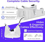 Ascrono Original No Drill Under Desk Cable Management Tray 40.6" - Premium White Fabric Cable Management Under Desk - Clamp/Screw Mount Cord Organizer - Supports Upto 66lbs - Large