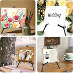 AROIC 3 Pack 14'' Tabletop Easels, Black Steel Table Top Easels for Display, Adjustable Portable Table Top Easel for Paintings, Signs, Posters,Frame Pictures(with 3 Bags)