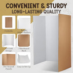 White Tri-Fold Presentation Board 28" X 40" Corrugated Tabletop Display Exhibition Board Lightweight and Portable with Smooth Surface Great for School Projects and Business presentations - by Emraw