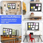 Enclosed Bulletin Board 48" x 36" Weather Resistant Lockable Notice Cork Display Board Wall Mounted 2 Locking Door for School Classroom Commercial Christmas, 12 x A4(Black, Silver Frame)