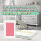Large Clean Touch Ink Pad for Baby Handprints and Footprints – Inkless Infant Hand & Foot Stamp – Safe for Babies, Doesn’t Touch Skin – Perfect Family Memory or Gift, Pink Print Kit by Tiny Gifts